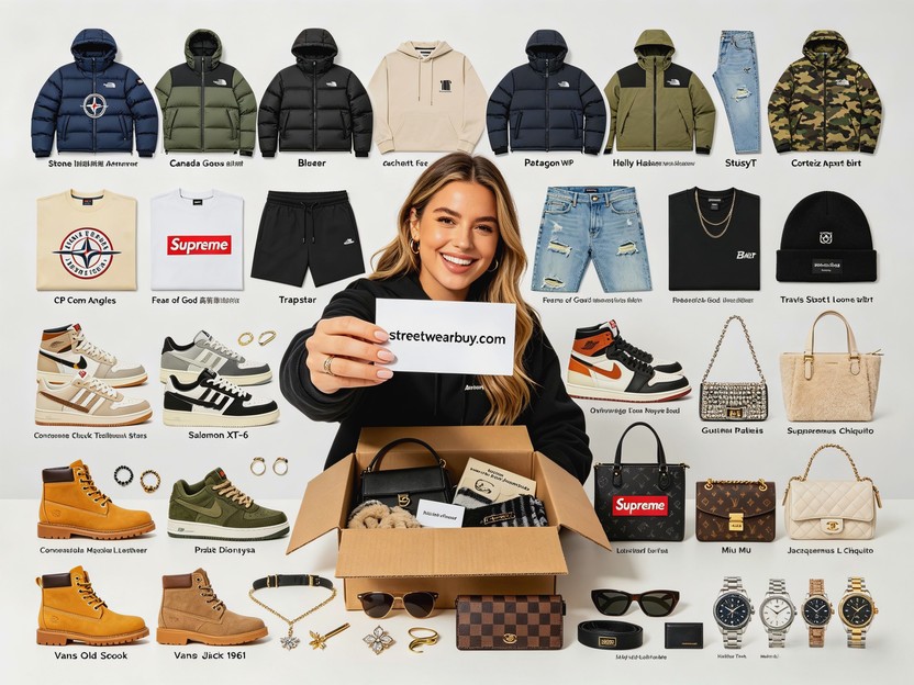 All-brand streetwear rep haul showing Supreme, North Face, LV, Gucci and more